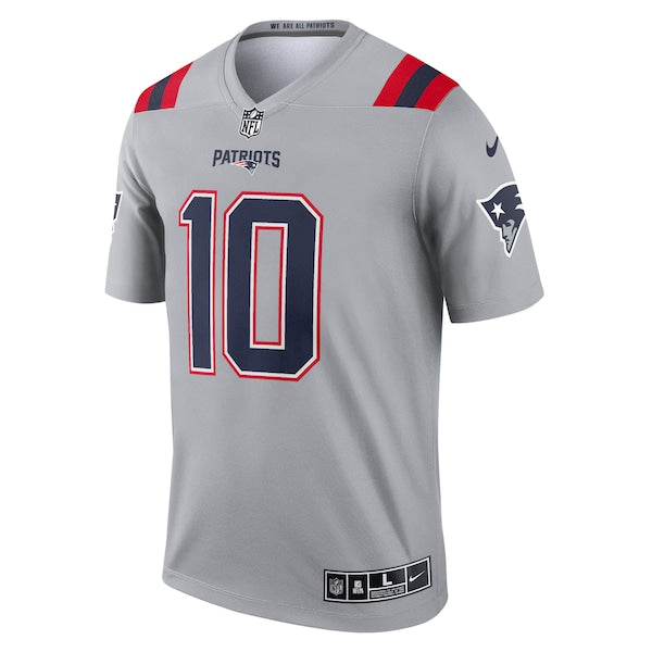 Mac Jones New England Patriots Nike Inverted Legend Jersey - Gray - Image 2