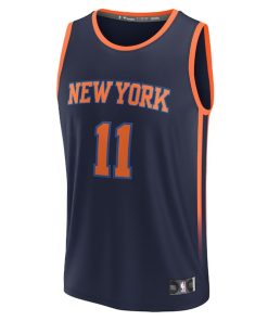 Alternative view of Jalen Brunson New York Knicks  Fast Break Replica Player Jersey - Statement Edition - Navy