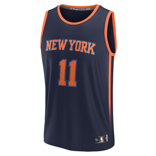Jalen Brunson New York Knicks Fast Break Replica Player Jersey - Statement Edition - Navy - Image 2
