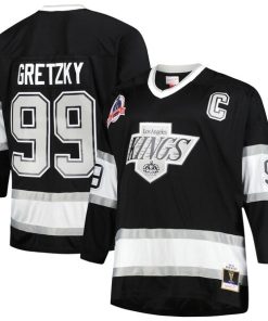 Alternative view of Wayne Gretzky Los Angeles Kings Big & Tall 1992/93 Blue Line Player Jersey - Black