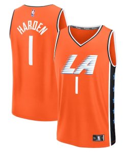 James Harden LA Clippers  Youth 2025/26 City Edition Fast Break Jersey - Orange
