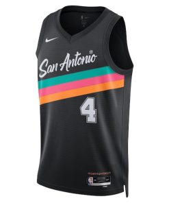 Alternative view of De'Aaron Fox San Antonio Spurs Nike Unisex 2025/26 Swingman Jersey - Black - City Edition