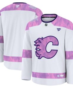 Calgary Flames  2024 Hockey Fights Cancer Practice Jersey - White