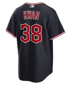 Alternative view of Steven Kwan Cleveland Guardians Nike Alternate Replica Jersey - Navy