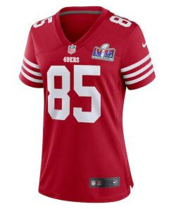 Alternative view of George Kittle San Francisco 49ers Nike Women's Super Bowl LVIII Game Jersey - Scarlet
