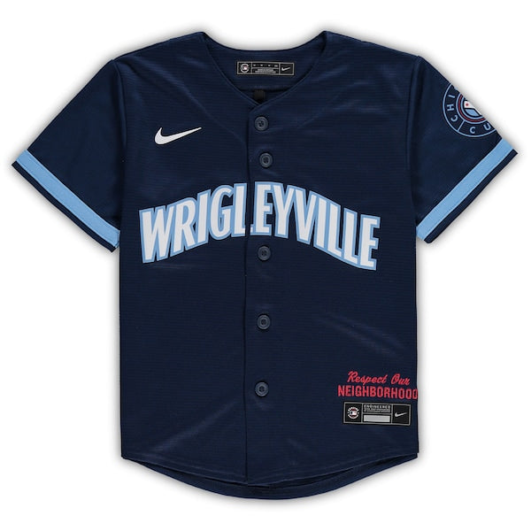 Chicago Cubs Nike Preschool MLB City Connect Replica Team Jersey - Navy - Image 2