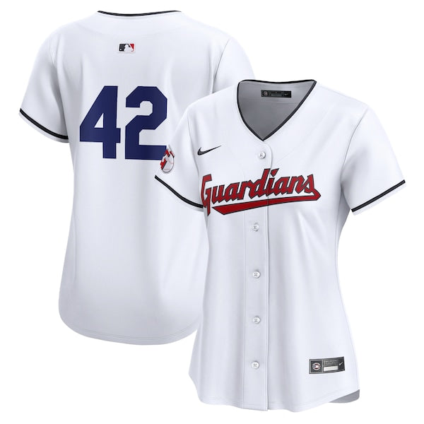 Cleveland Guardians Nike Women's 2024 Jackie Robinson Day Home Limited Jersey?ยจC White