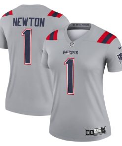Cam Newton New England Patriots Nike Women's Inverted Legend Jersey - Gray