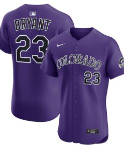 Alternative view of Kris Bryant Colorado Rockies Nike Alternate Elite Player Jersey - Purple/White