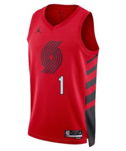 Alternative view of Anfernee Simons Portland Trail Blazers Jordan Brand Unisex Swingman Jersey - Statement Edition - Red