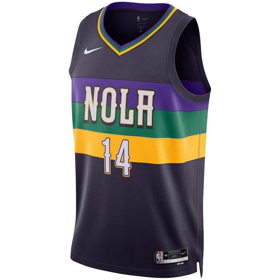 Brandon Ingram New Orleans Pelicans Nike Unisex 2022/23 Swingman Jersey - City Edition - Purple - Image 2