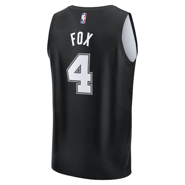 De'Aaron Fox San Antonio Spurs 2025/26 City Edition Fast Break Jersey - Black - Image 3