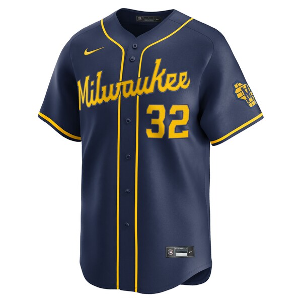 Jacob Misiorowski Milwaukee Brewers Nike Alternate Limited Jersey - Navy - Image 2