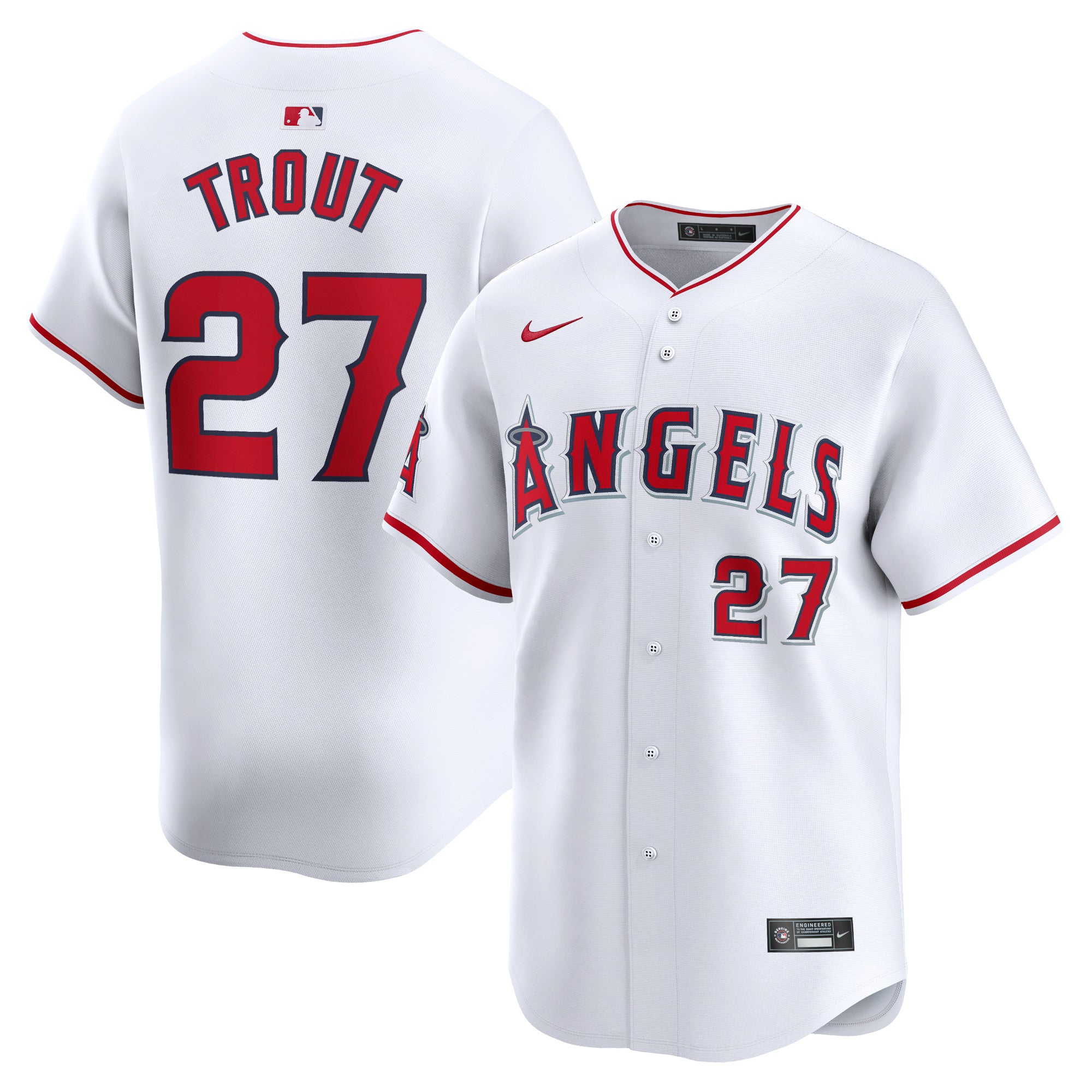 Mike Trout Los Angeles Angels Nike Away Limited Player Jersey - Gray/White - Image 6