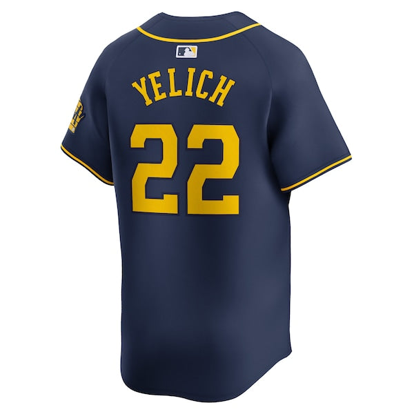 Christian Yelich Milwaukee Brewers Nike Alternate Limited Player Jersey?ยจC Navy - Image 3