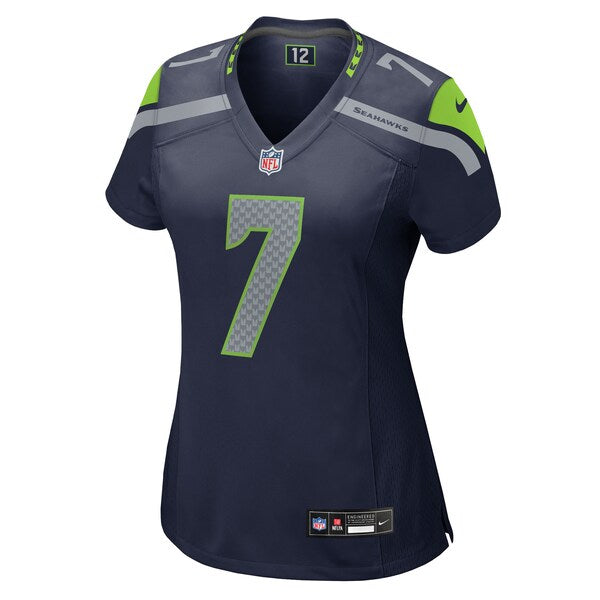 Geno Smith Seattle Seahawks Nike Women's Team Game Jersey - College Navy/Neon Green - Image 4