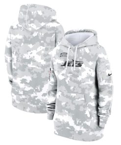 New York Jets Nike Women's 2024 Salute To Service Club Fleece Pullover Hoodie - Arctic Camo