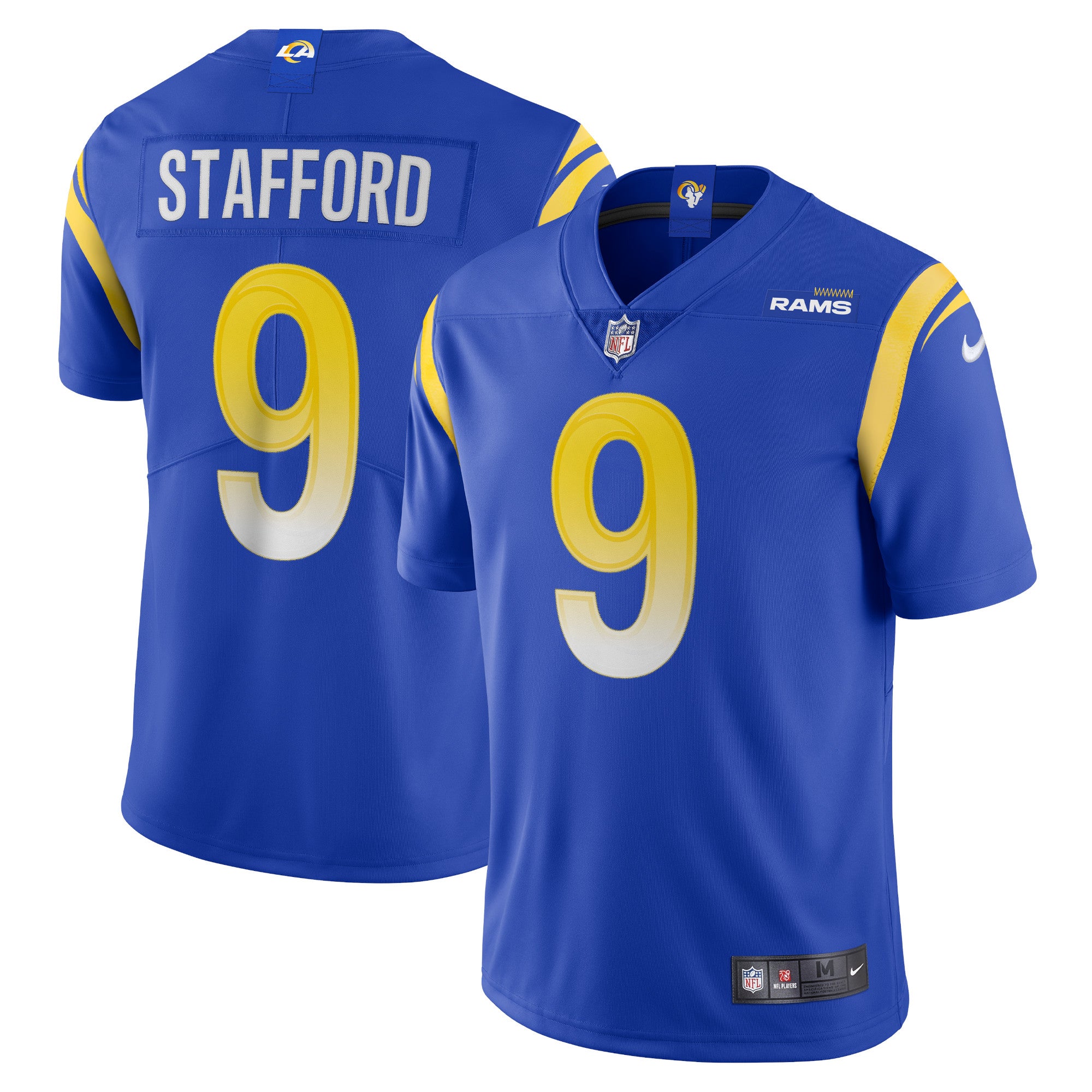Matthew Stafford Los Angeles Rams Nike Vapor Limited Jersey - Bone/Royal/White - Image 7