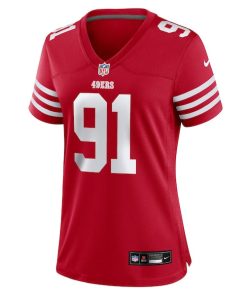 Alternative view of Sam Okuayinonu San Francisco 49ers Nike Women's Team Game Jersey -  Scarlet
