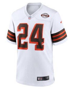 Alternative view of Nick Chubb Cleveland Browns Nike 1946 Collection Alternate Game Jersey - White
