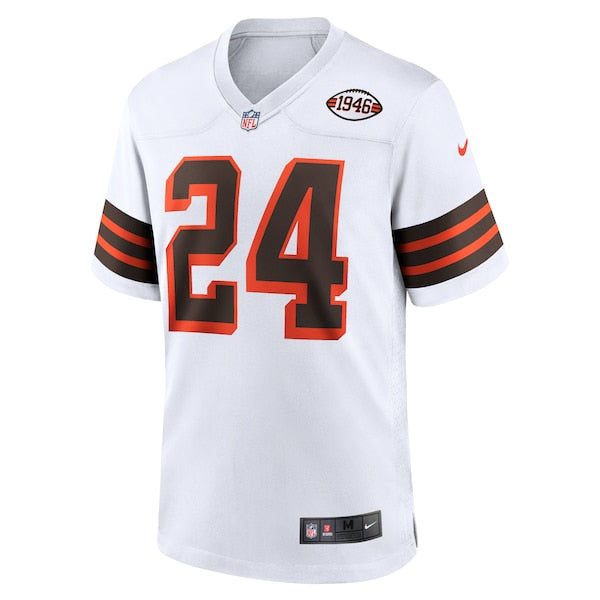 Nick Chubb Cleveland Browns Nike 1946 Collection Alternate Game Jersey - White - Image 2