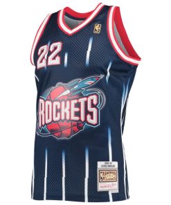Alternative view of Clyde Drexler Houston Rockets 1996/97 Hardwood Classics Swingman Jersey - Navy