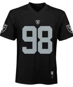 Alternative view of Maxx Crosby Las Vegas Raiders Youth Replica Player Jersey - Black