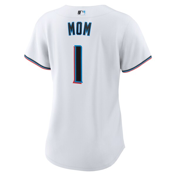 Miami Marlins Nike Women's #1 Mom Home Replica Jersey - White - Image 3
