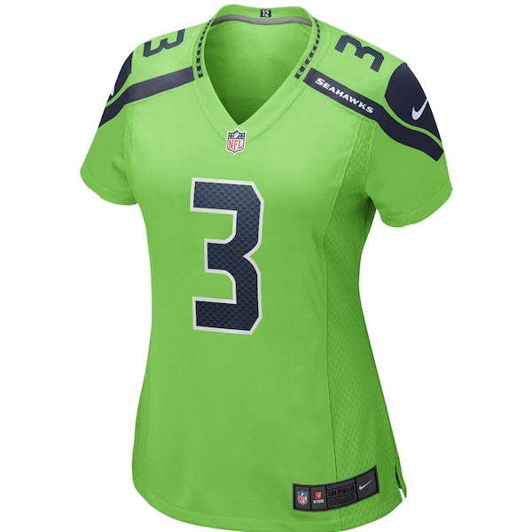 Russell Wilson Seattle Seahawks Nike Women's Alternate Game Jersey - Neon Green/Navy - Image 3