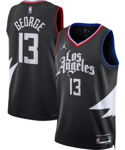 Paul George LA Clippers Jordan Brand Unisex Swingman Jersey - Statement Edition - Black
