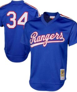 Alternative view of Nolan Ryan Texas Rangers 1989 Authentic Cooperstown Collection Mesh Batting Practice Jersey - Royal