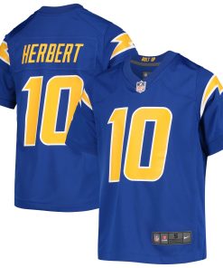 Alternative view of Justin Herbert Los Angeles Chargers Nike Youth Game Jersey - Navy/Powder Blue/Royal/White