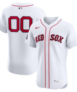Boston Red Sox Nike Home Elite Sponsor Patch Custom Jersey - White