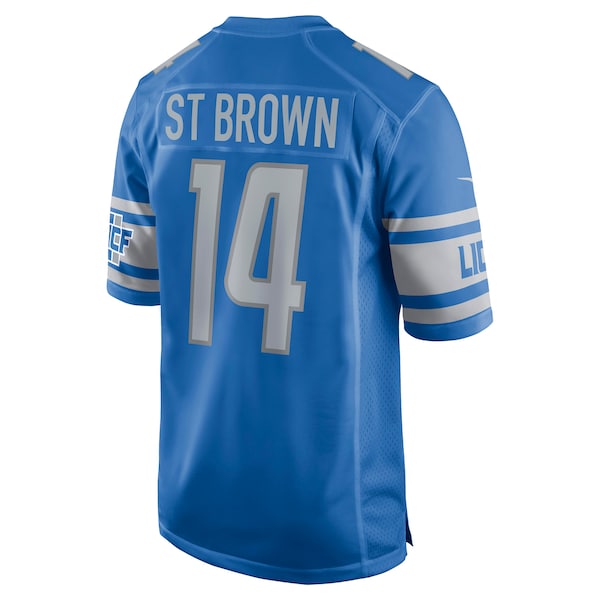 Amon-Ra St. Brown Detroit Lions Nike Game Player Jersey - Blue - Image 3