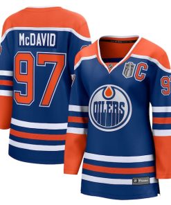 Connor McDavid Edmonton Oilers  Women's 2025 Stanley Cup Final Home Breakaway Jersey - Royal