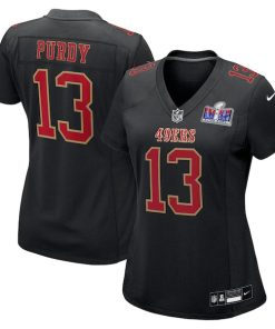 Brock Purdy San Francisco 49ers Nike Women's Super Bowl LVIII Carbon Fashion Game Player Jersey - Black