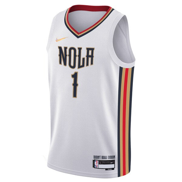 Zion Williamson New Orleans Pelicans Nike Youth Swingman Jersey - City Edition - White - Image 2