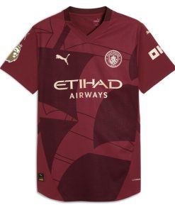 Alternative view of Manchester City Puma 2024/25 Third Authentic Replica Blank Patch Jersey - Burgundy
