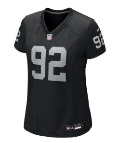 Alternative view of JJ Pegues Las Vegas Raiders Nike Women's Team Game Jersey -  Black