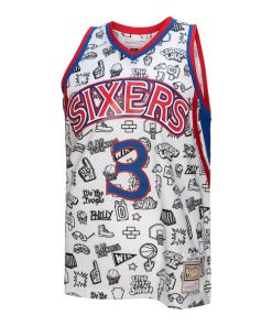 Alternative view of Allen Iverson Philadelphia 76ers 1996/97 Swingman Jersey - White