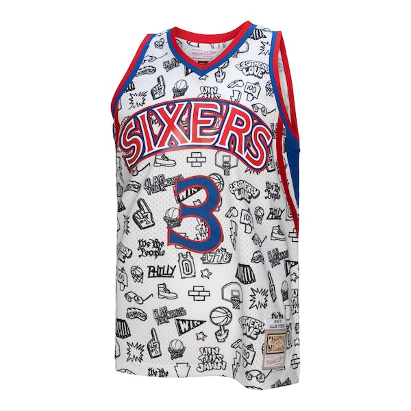 Allen Iverson Philadelphia 76ers 1996/97 Swingman Jersey - White - Image 2