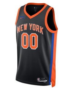 Alternative view of New York Knicks Nike Unisex 2022/23 Swingman Custom Jersey - City Edition - Black