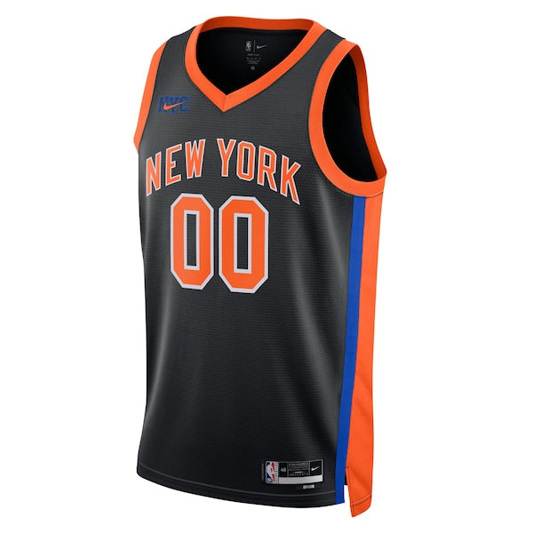New York Knicks Nike Unisex 2022/23 Swingman Custom Jersey - City Edition - Black - Image 2