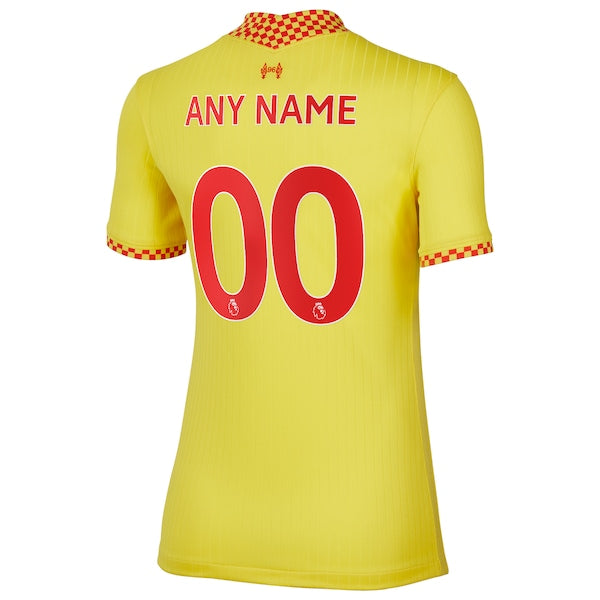 Liverpool Nike Women's 2021/22 Third Breathe Stadium Custom Jersey - Yellow - Image 3