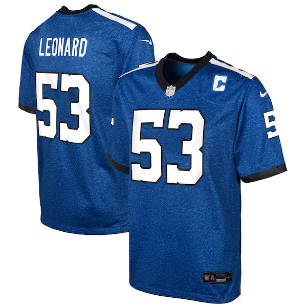 Shaquille Leonard Indianapolis Colts Nike Youth Game Jersey - Blue/Royal - Image 2