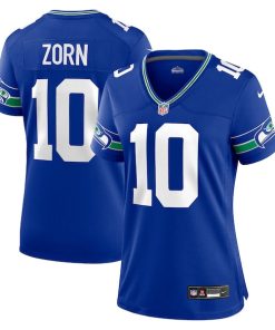 Alternative view of Jim Zorn Seattle Seahawks Nike Women's Throwback Retired Player Game Jersey - Royal/Navy