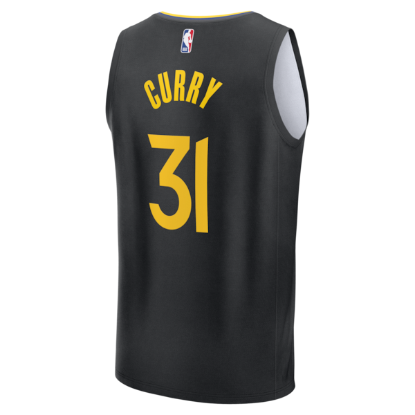 Seth Curry Golden State Warriors Fast Break Replica Player Jersey - Statement Edition - Black - Image 3
