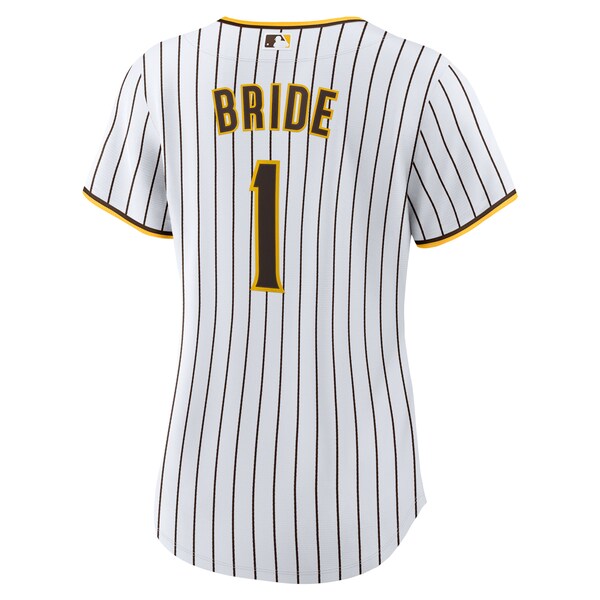San Diego Padres Nike Women's #1 Bride Home Replica Jersey - White - Image 3
