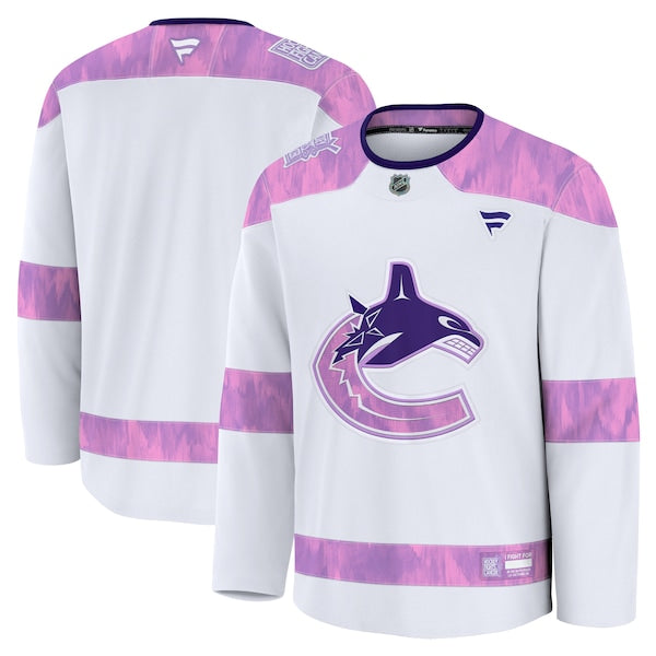 Vancouver Canucks 2024 Hockey Fights Cancer Practice Jersey - White