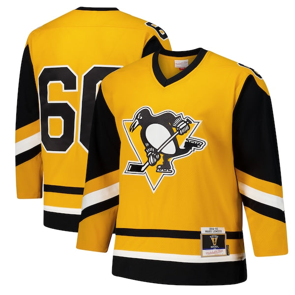 Mario Lemieux Pittsburgh Penguins 1984-85 Power Play Jersey - Gold/Black - Image 2